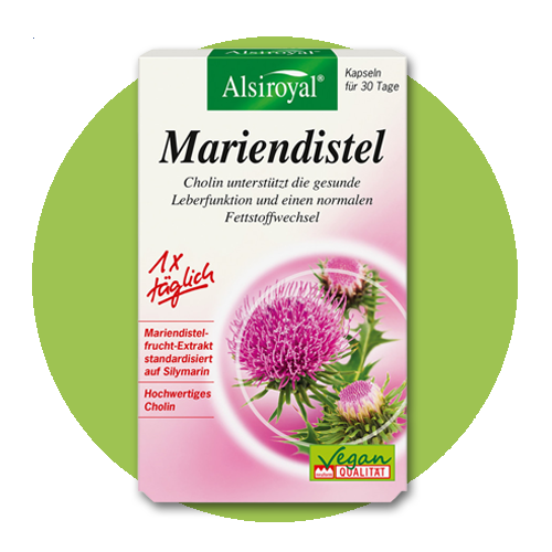 Alsiroyal Mariendistel Kapseln 30 St Werbebild Alsiroyal Mariendistel Kapseln 30 St